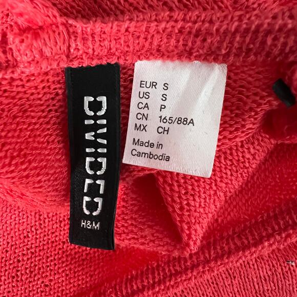 Divided Open Back Red Knit High-Low Sweater Size S Oversized - Picture 2 of 11